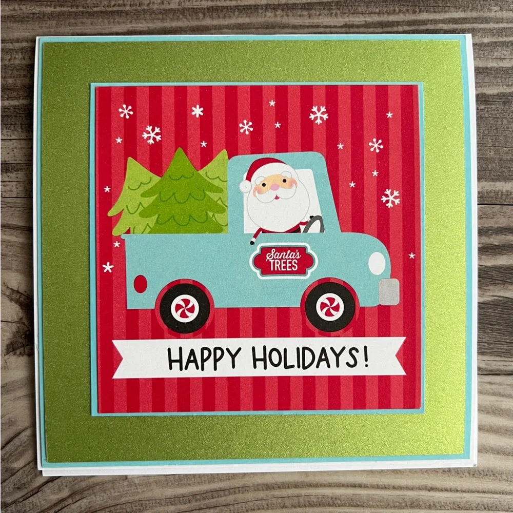 Handmade Christmas Holiday Greeting Cards Set of 6 5.5”x5.5” With Envelopes